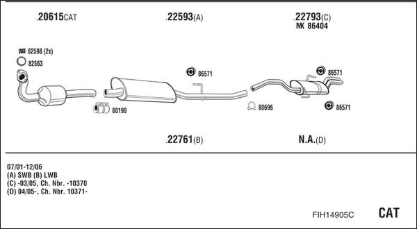 Walker FIH14905C - Impianto gas scarico www.autoricambit.com