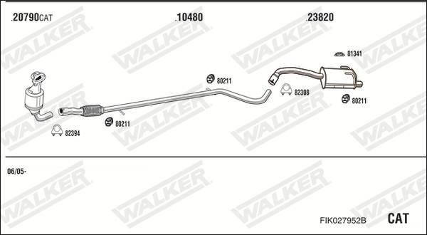 Walker FIK027952B - Impianto gas scarico www.autoricambit.com