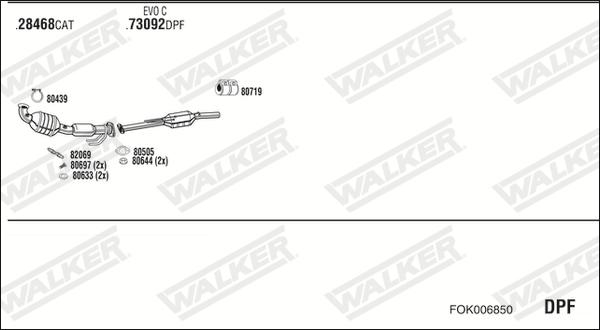 Walker FOK006850 - Impianto gas scarico www.autoricambit.com