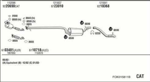 Walker FOK015811B - Impianto gas scarico www.autoricambit.com