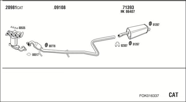 Walker FOK016337 - Impianto gas scarico www.autoricambit.com