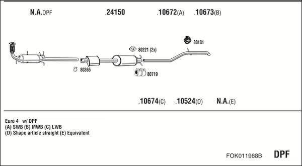 Walker FOK011968B - Impianto gas scarico www.autoricambit.com