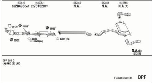 Walker FOK033340B - Impianto gas scarico www.autoricambit.com