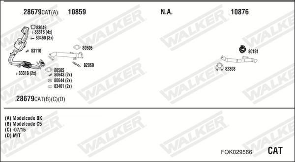 Walker FOK029566 - Impianto gas scarico www.autoricambit.com