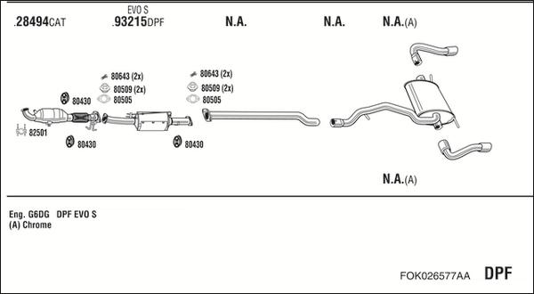 Walker FOK026577AA - Impianto gas scarico www.autoricambit.com