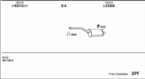 Walker FOK100896BA - Impianto gas scarico www.autoricambit.com