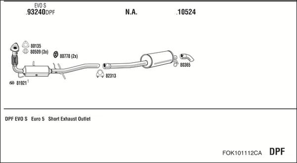 Walker FOK101112CA - Impianto gas scarico www.autoricambit.com