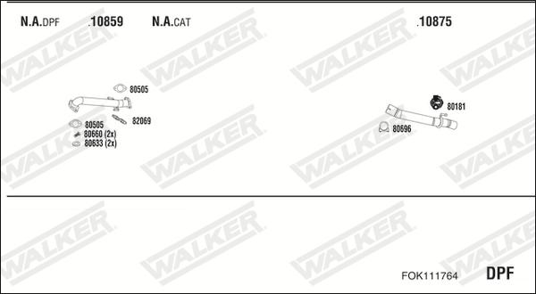 Walker FOK111764 - Impianto gas scarico www.autoricambit.com