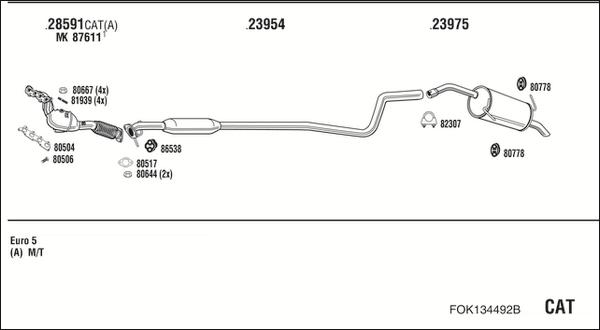 Walker FOK134492B - Impianto gas scarico www.autoricambit.com