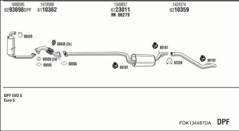 Walker FOK134487DA - Impianto gas scarico www.autoricambit.com