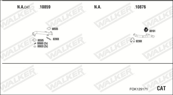 Walker FOK129171 - Impianto gas scarico www.autoricambit.com