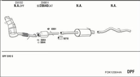 Walker FOK123044A - Impianto gas scarico www.autoricambit.com