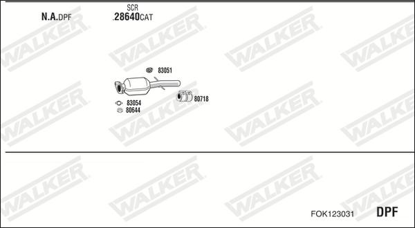 Walker FOK123031 - Impianto gas scarico www.autoricambit.com