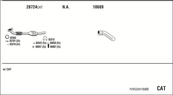 Walker IVK034168B - Impianto gas scarico www.autoricambit.com