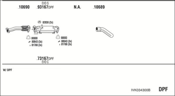 Walker IVK034300B - Impianto gas scarico www.autoricambit.com