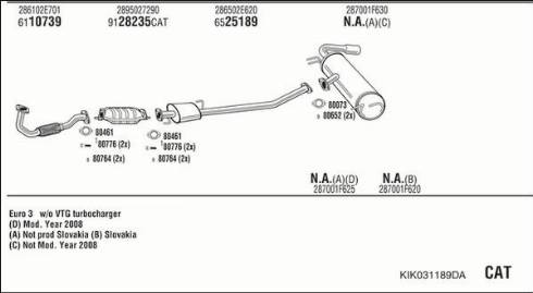 Walker KIK031189DA - Impianto gas scarico www.autoricambit.com