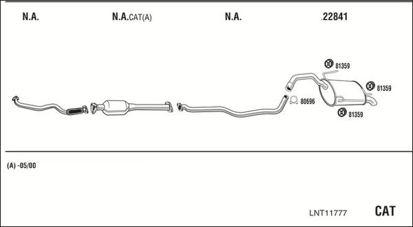 Walker LNT11777 - Impianto gas scarico www.autoricambit.com