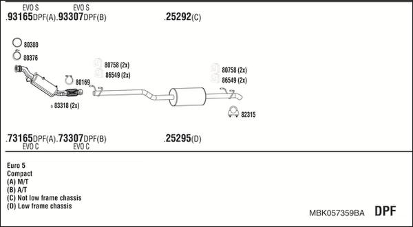 Walker MBK057359BA - Impianto gas scarico www.autoricambit.com