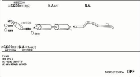 Walker MBK057359EA - Impianto gas scarico www.autoricambit.com