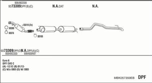 Walker MBK057359EB - Impianto gas scarico www.autoricambit.com