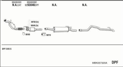 Walker MBK057320A - Impianto gas scarico www.autoricambit.com