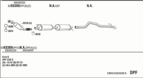 Walker MBK008369EA - Impianto gas scarico www.autoricambit.com