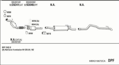 Walker MBK019672CA - Impianto gas scarico www.autoricambit.com