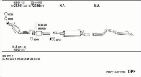 Walker MBK019672CB - Impianto gas scarico www.autoricambit.com