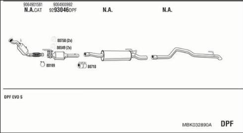 Walker MBK032890A - Impianto gas scarico www.autoricambit.com