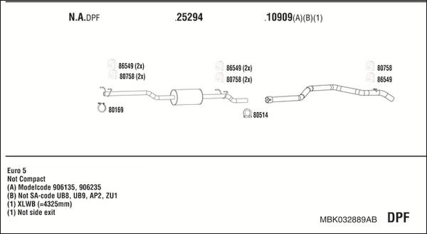 Walker MBK032889AB - Impianto gas scarico www.autoricambit.com