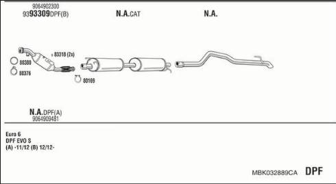 Walker MBK032889CA - Impianto gas scarico www.autoricambit.com