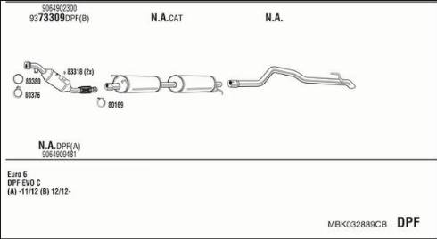 Walker MBK032889CB - Impianto gas scarico www.autoricambit.com