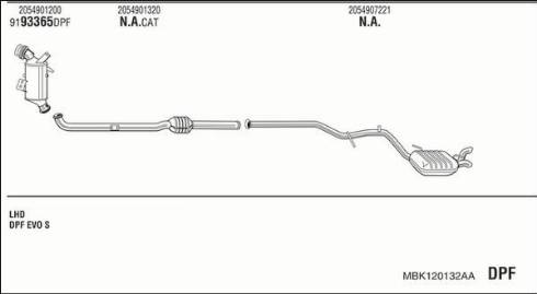 Walker MBK120132AA - Impianto gas scarico www.autoricambit.com