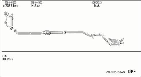 Walker MBK120132AB - Impianto gas scarico www.autoricambit.com