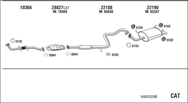 Walker NI62029B - Impianto gas scarico www.autoricambit.com