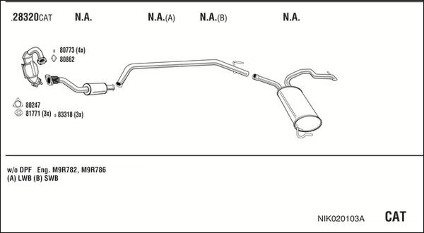 Walker NIK020103A - Impianto gas scarico www.autoricambit.com