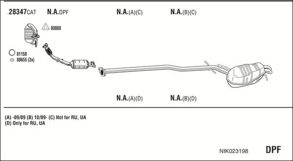 Walker NIK023198 - Impianto gas scarico www.autoricambit.com