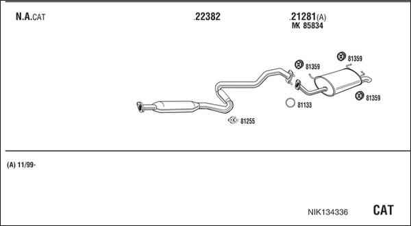 Walker NIK134336 - Impianto gas scarico www.autoricambit.com