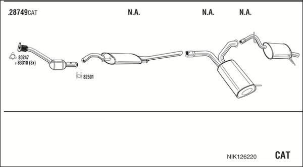 Walker NIK126220 - Impianto gas scarico www.autoricambit.com