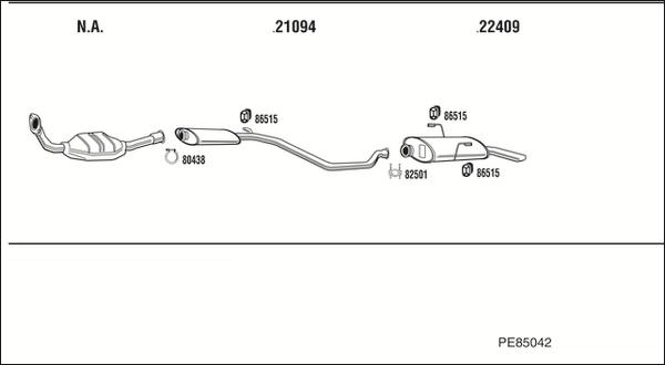 Walker PE85042 - Impianto gas scarico www.autoricambit.com