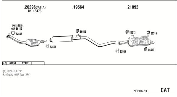 Walker PE30673 - Impianto gas scarico www.autoricambit.com