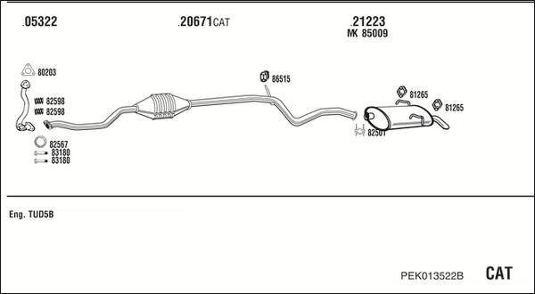 Walker PEK013522B - Impianto gas scarico www.autoricambit.com