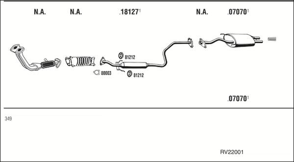 Walker RV22001 - Impianto gas scarico www.autoricambit.com