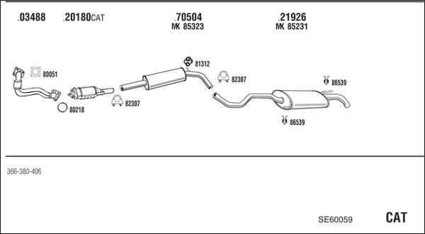 Walker SE60059 - Impianto gas scarico www.autoricambit.com