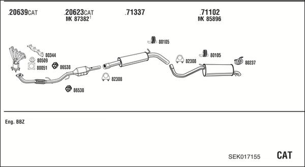 Walker SEK017155 - Impianto gas scarico www.autoricambit.com