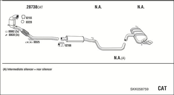 Walker SKK058759 - Impianto gas scarico www.autoricambit.com