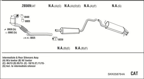 Walker SKK058764A - Impianto gas scarico www.autoricambit.com