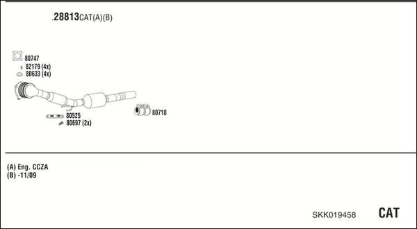 Walker SKK019458 - Impianto gas scarico www.autoricambit.com