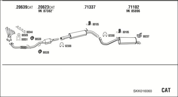 Walker SKK016060 - Impianto gas scarico www.autoricambit.com