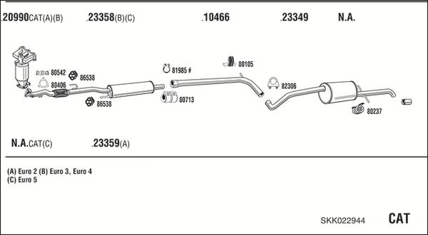 Walker SKK022944 - Impianto gas scarico www.autoricambit.com